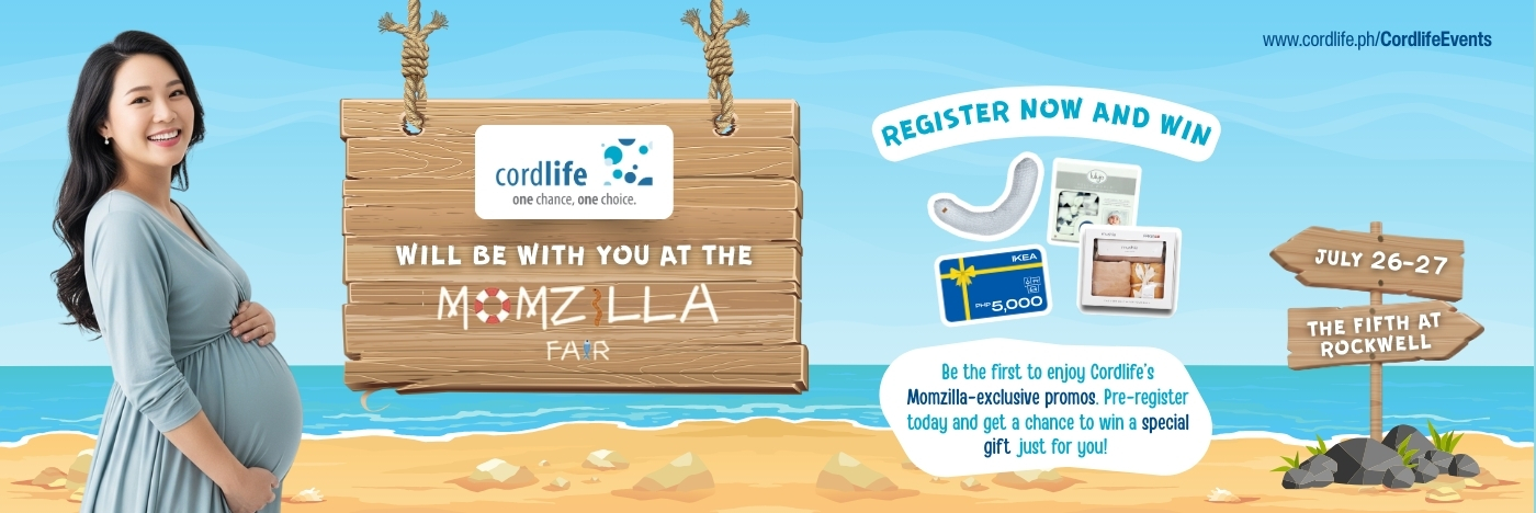 Pre-register with Cordlife Philippines for the July 26–27 Momzilla Fair Sign Up Event and get a chance to win maternity pillows, IKEA gift cards, and newborn sets — worth up to ₱6,500!