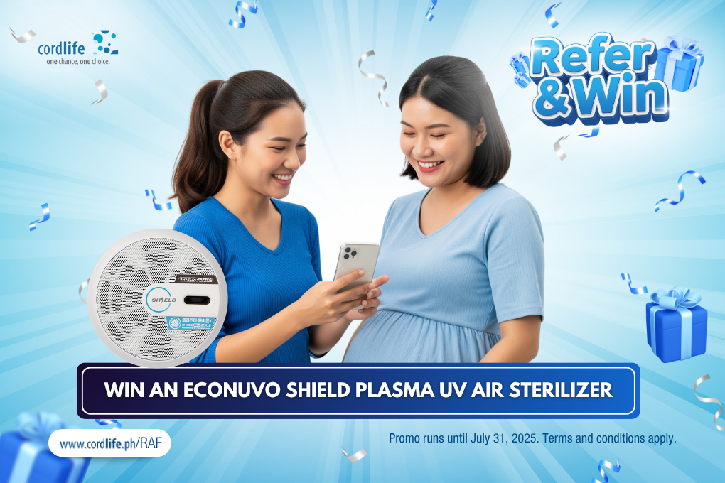 Want a chance to win an Econuvo Shield Plasma UV Air Sterilizer? Simply refer your pregnant friends to Cordlife's stem cell banking services until July 31, 2025!