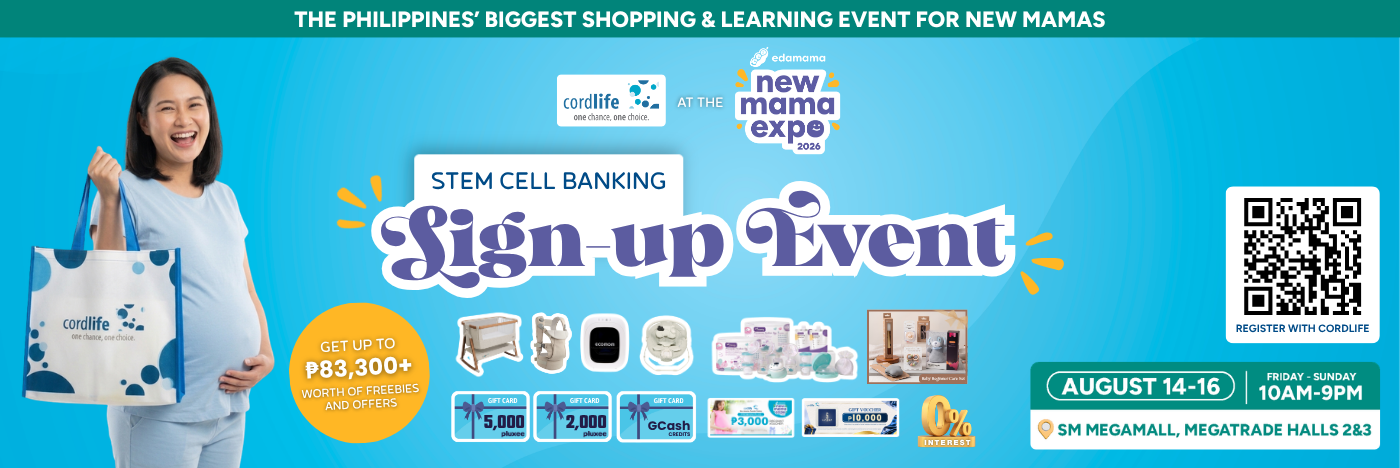 Visit the Cordlife x edamama New Mama Expo and get ₱83,300+ worth of freebies, gifts, and exclusive offers! 
