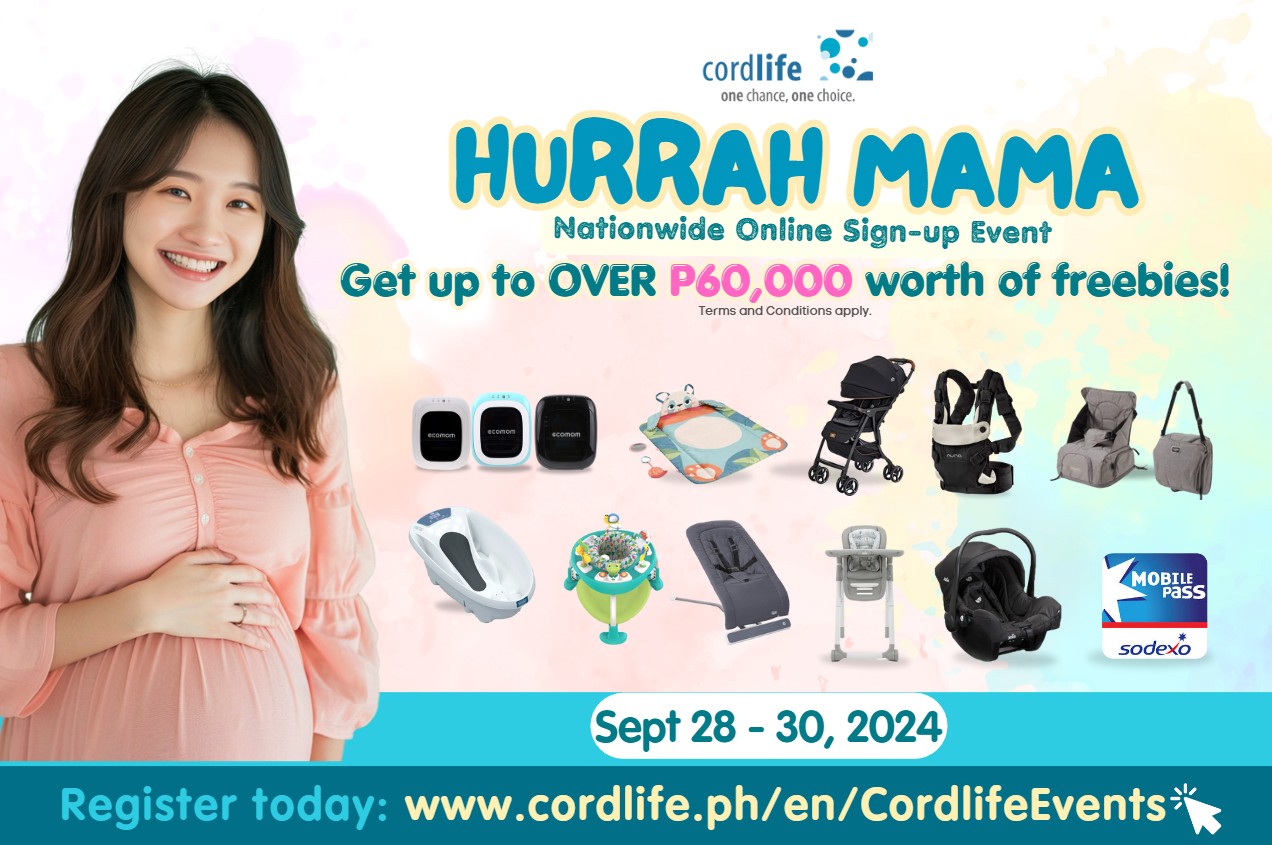 Click here to register for Cordlife Philippines' Hurrah Mama Event from Sept 28-30! Get access to exclusive perks worth over P60,000!