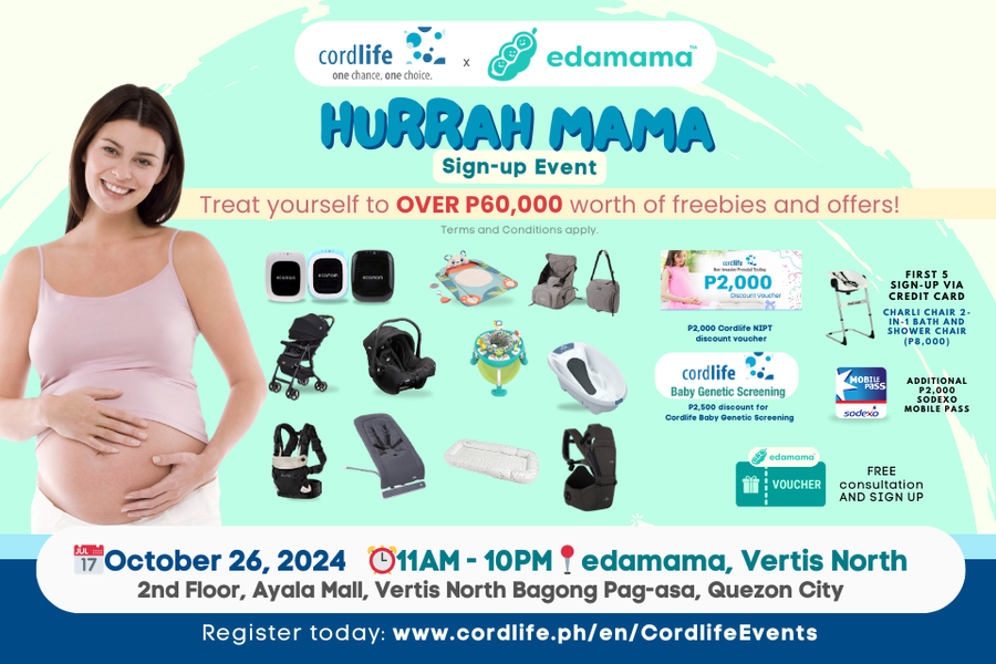 Join the Cordlife x @edamama Hurrah Mama sign-up event and score a ₱1,500 edamama eGift!